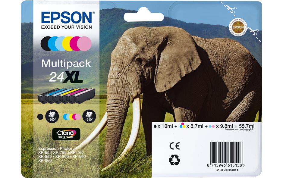 Tintenset C13T24384011 BK, C, M, Y<br>Tinte, Multipack, Nr. 24XL