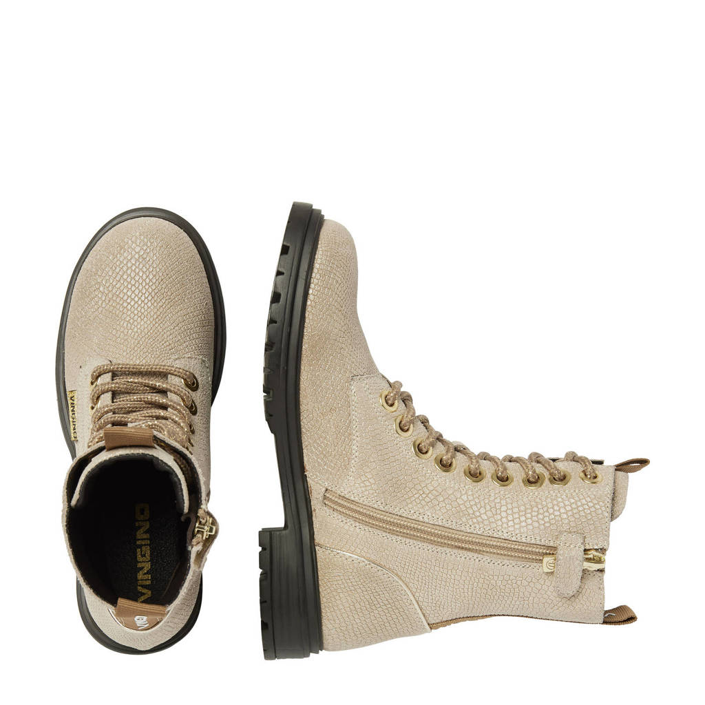Vingino Julialeren veterboots goud