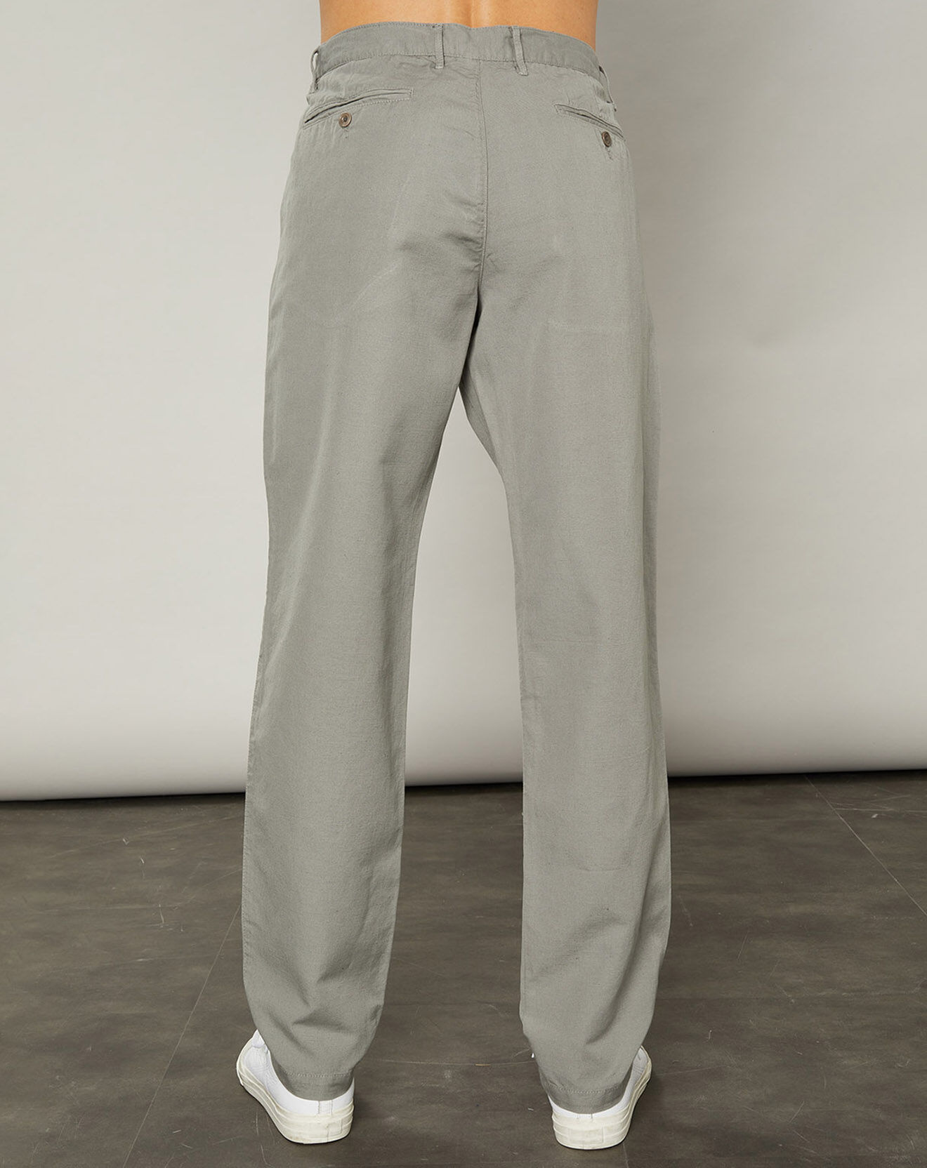 Hartford Pantalon en Coton & Lin Tyron vert de gris
