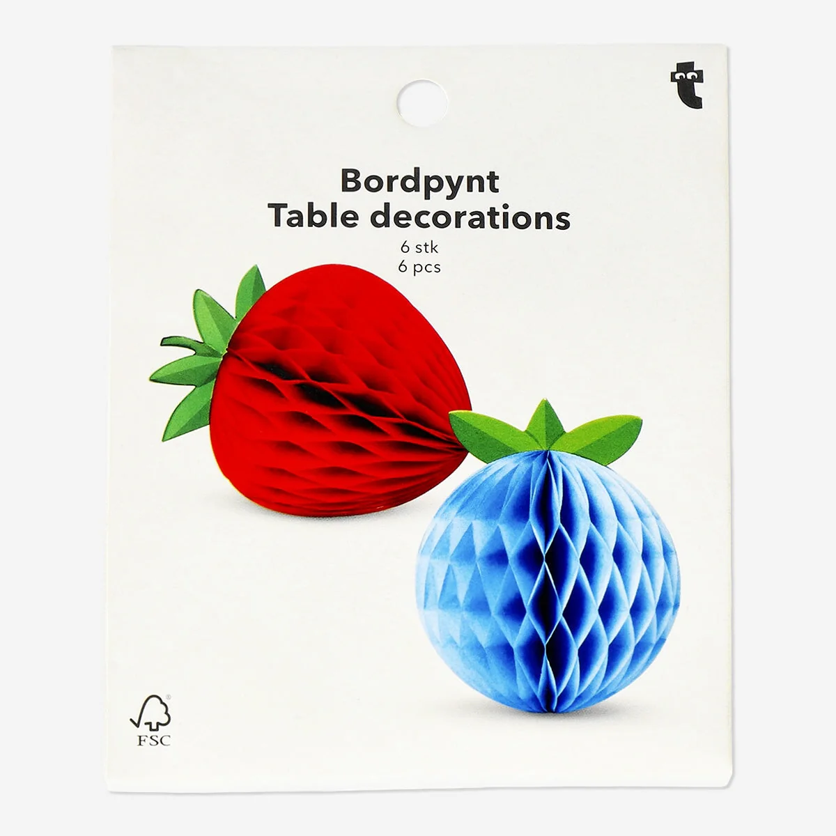 Bærformede borddekorationer - 6 stk.