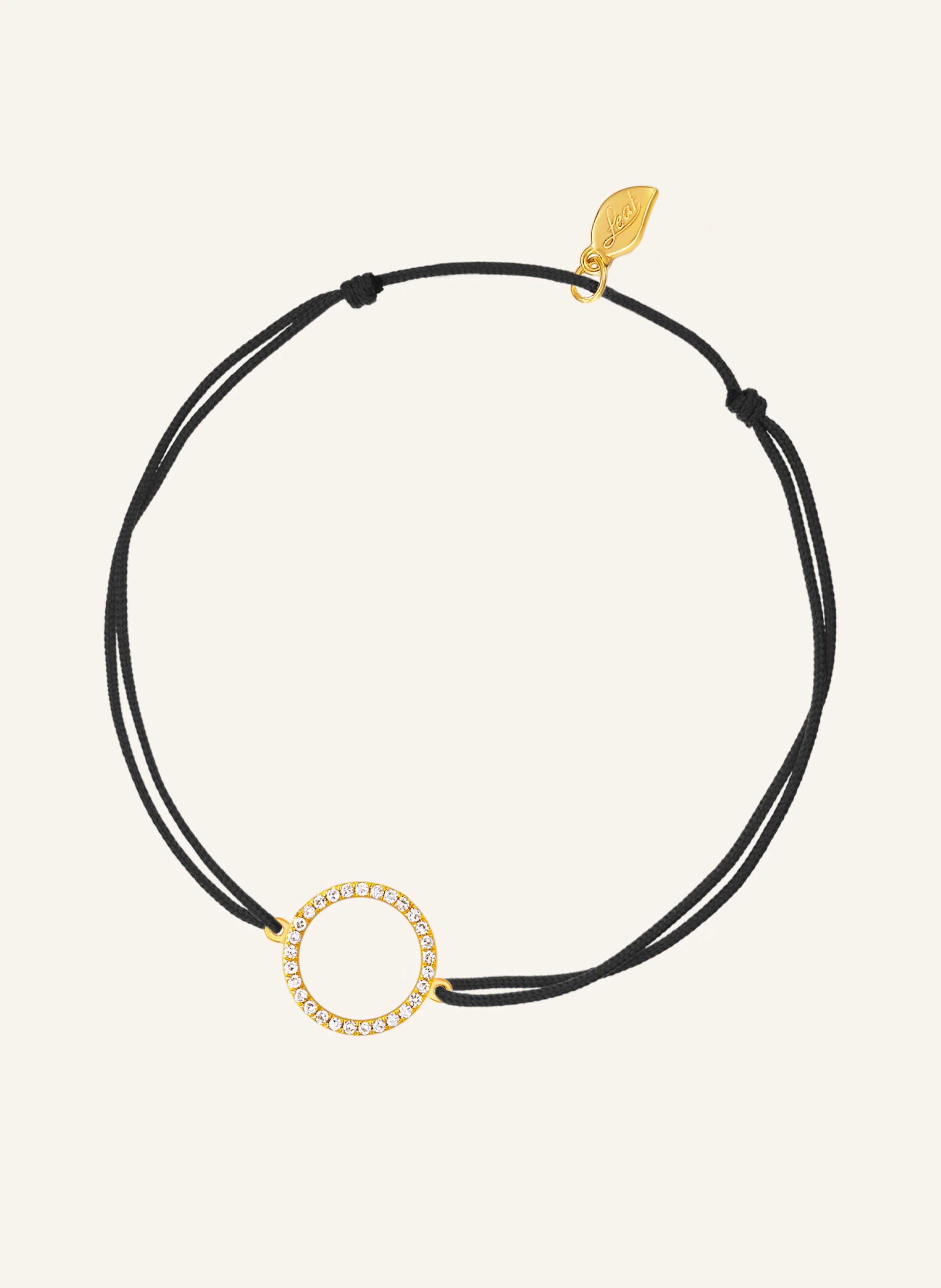 Leaf Freundschaftsarmband CIRCLE aus 18 Karat Gelbgold mit Diamanten