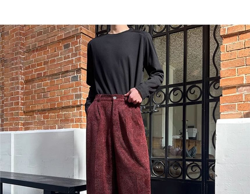 Omozando - Mid Rise Wide Leg Pants