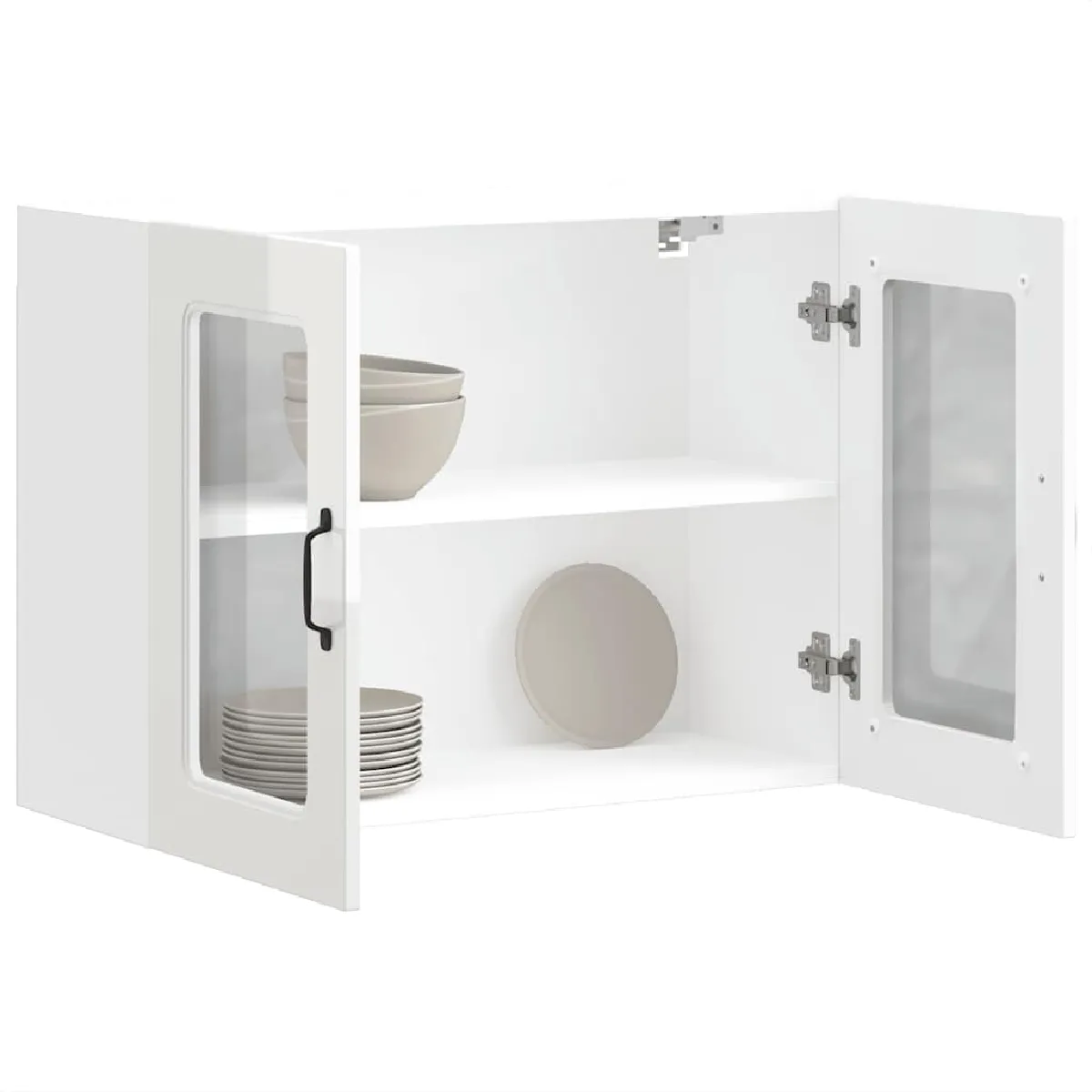 vidaXL Armoire murale Kalmar - Blanc brillant