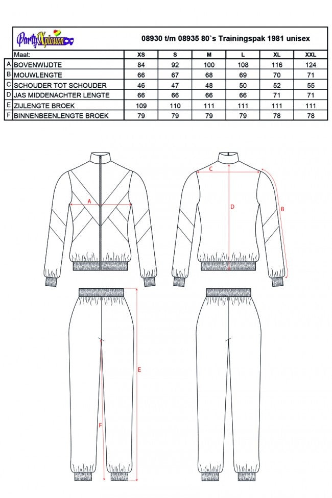 Trainingspak 80`S Style Unisex