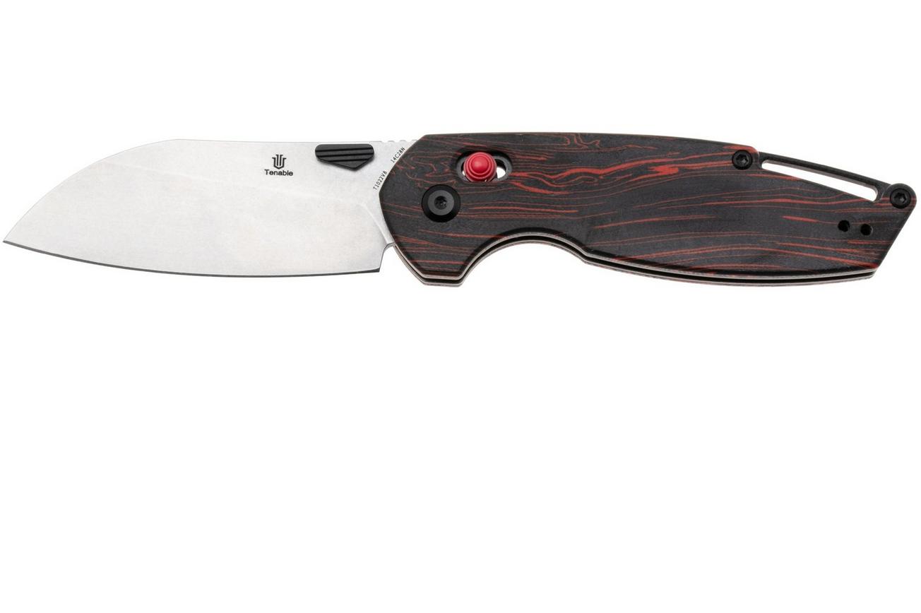 Tenable Knives Model 6 T1022V8 Stonewashed 14C28N, Red Black G-Mascus, zakmes, Nick Swan