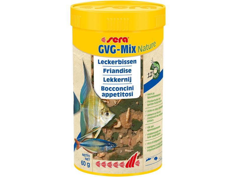 sera Leckerbissen GVG-Mix Nature, 250 ml, 60g Alleinfuttermittel für alle Zierfische