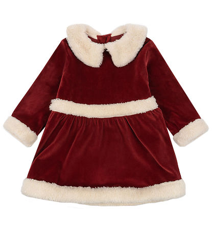 Konges Sløjd Kleid - Velours - Weihnachten - Rot Dahlia