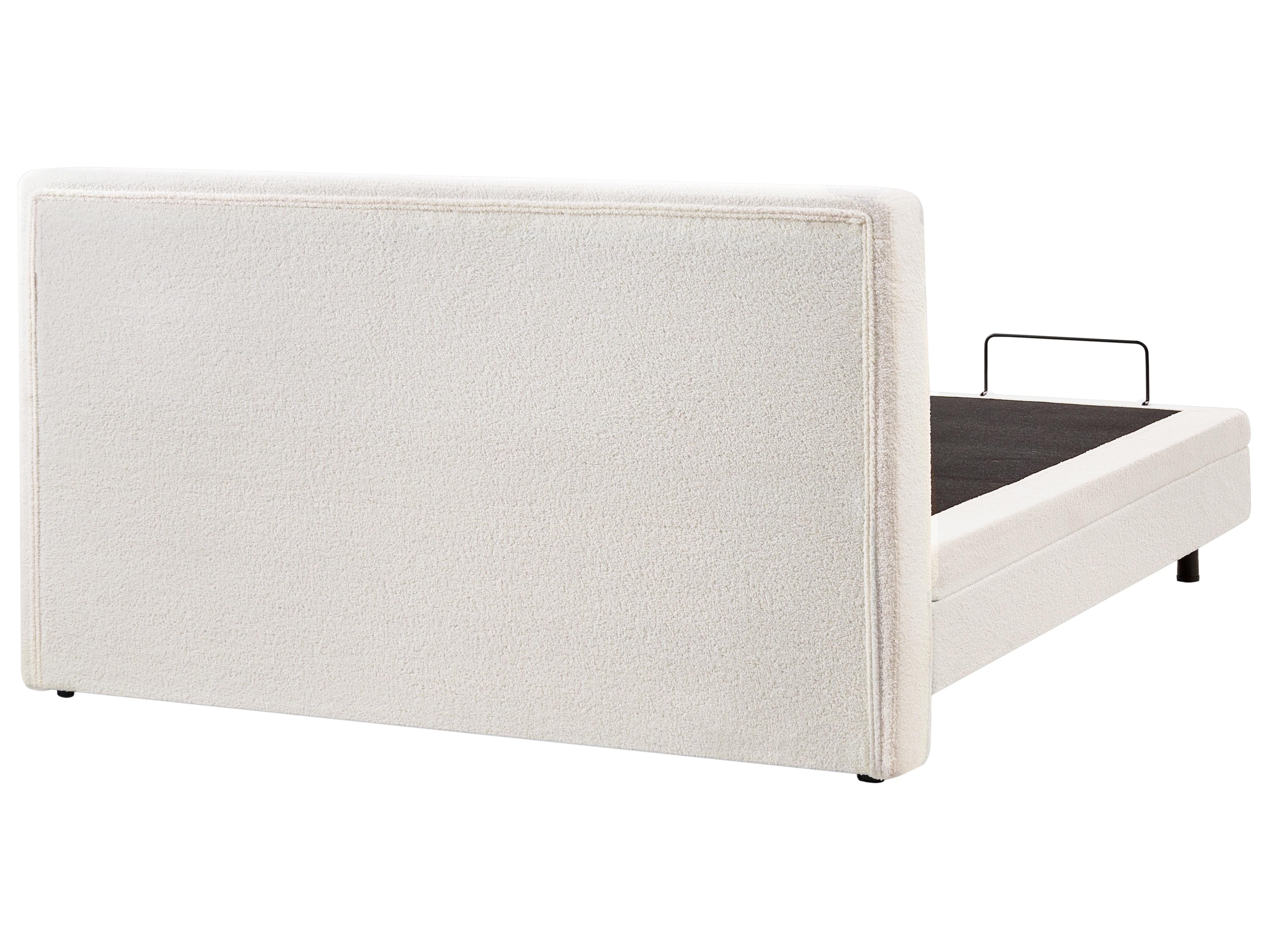 Verstelbaar bed Bouclé DUKE 180 x 200 cm Gebroken wit