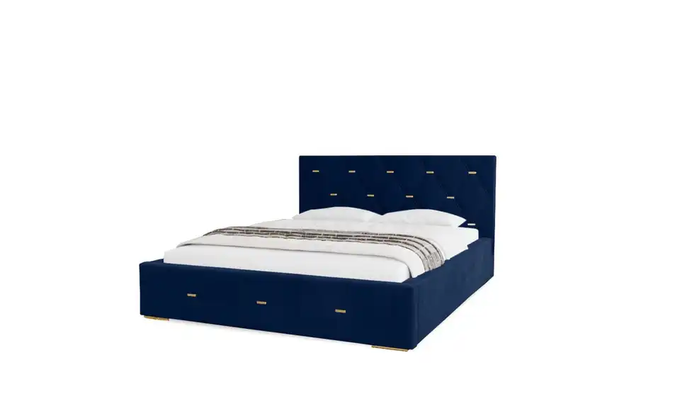Polsterbett mit Stauraum Golden Premium 120x200 cm Blau