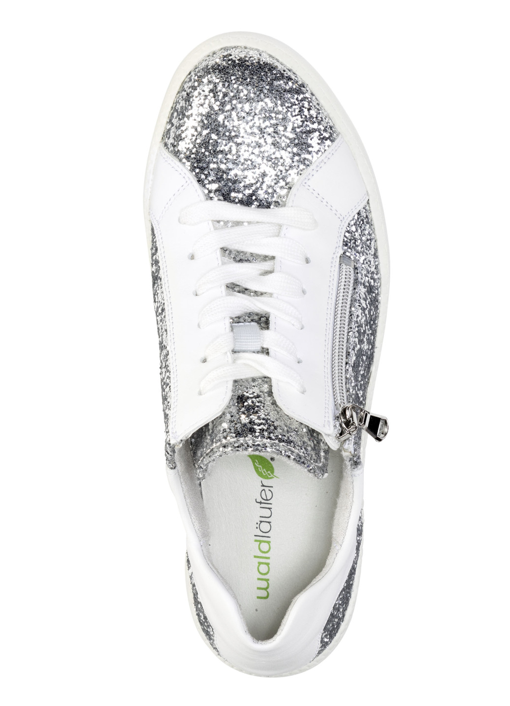 Waldläufer Sneaker mit Streuglitzer und Leo-Druck