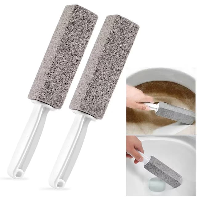Toiletbørste med naturlige pimpsten 2-pak
