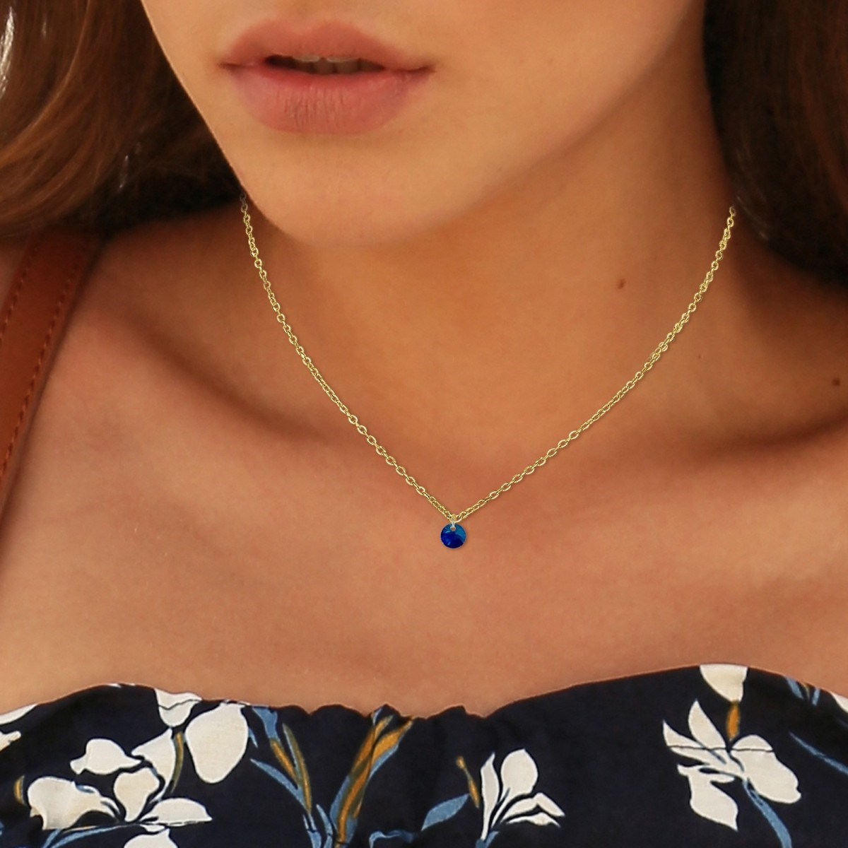 Chaine maille forçat et cristal SC Crystal