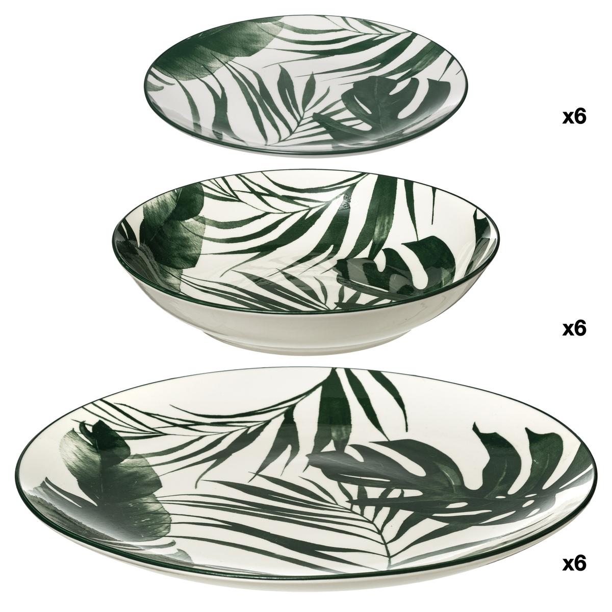 SERVICE VAISSELLE 18 PIECES PALME VERT