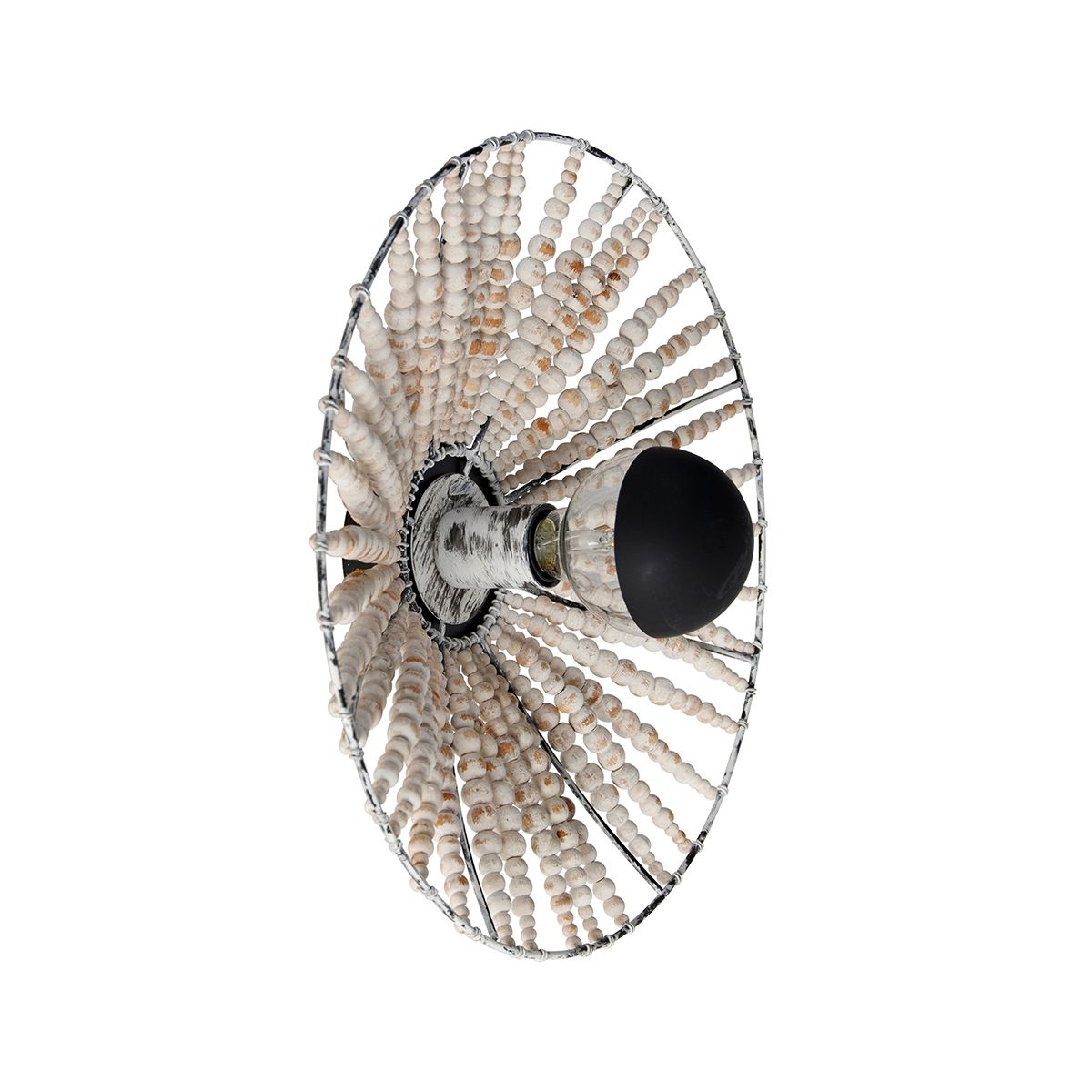 Oosterse wandlamp beige met kralen - Moti