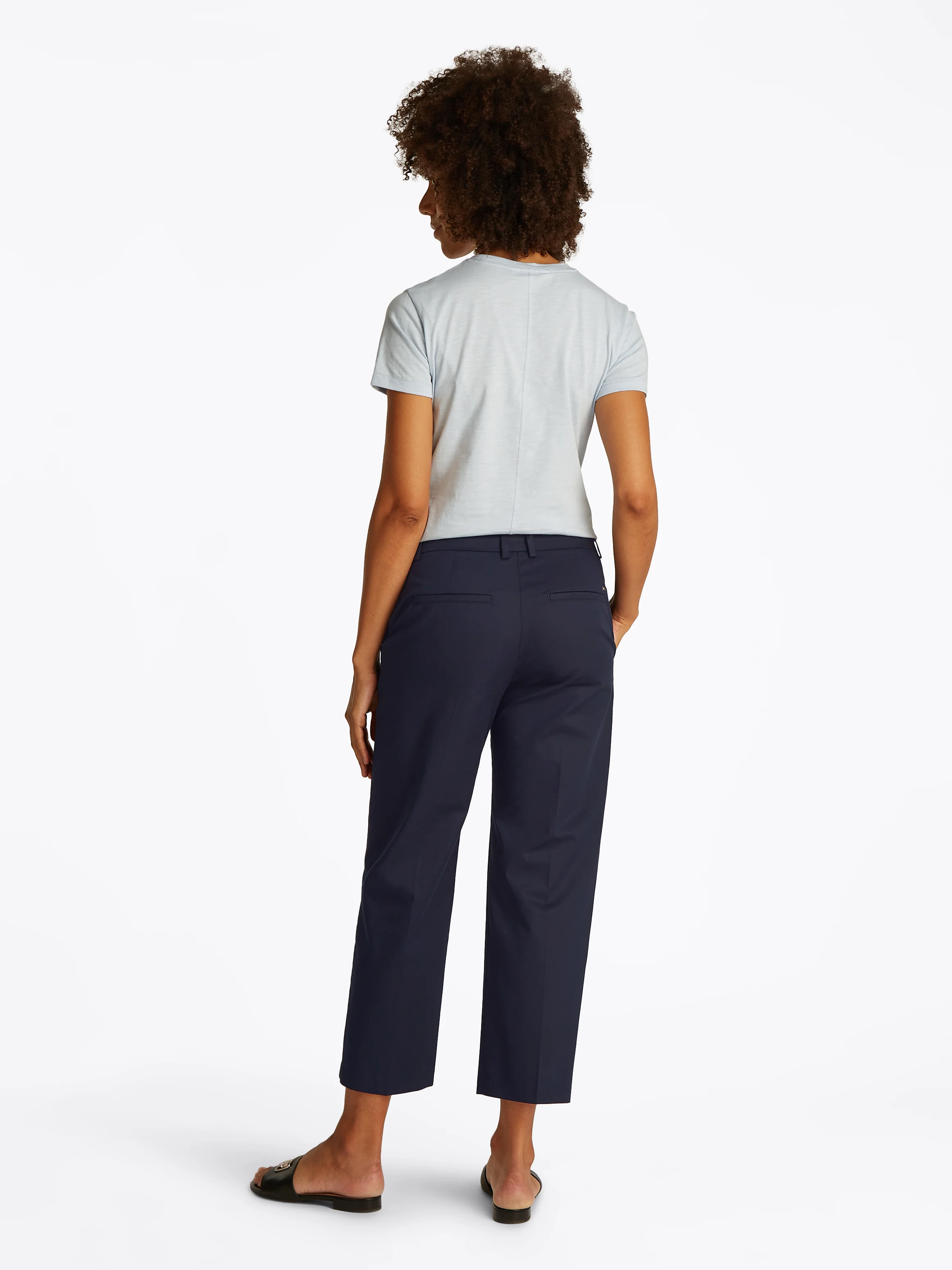 Pantalon chino slim en coton bio mélangé | Bleu