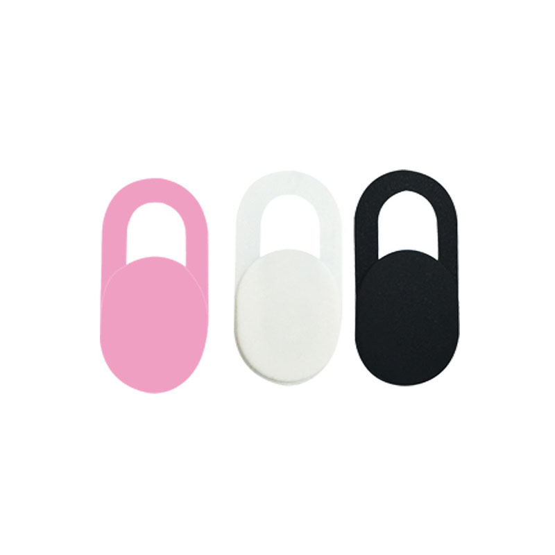 (3er Set) Privatsphären Kamera Abdeckung Webcam Cover Schutz Sticker mit Slider - Rosa / Weiss / Schwarz