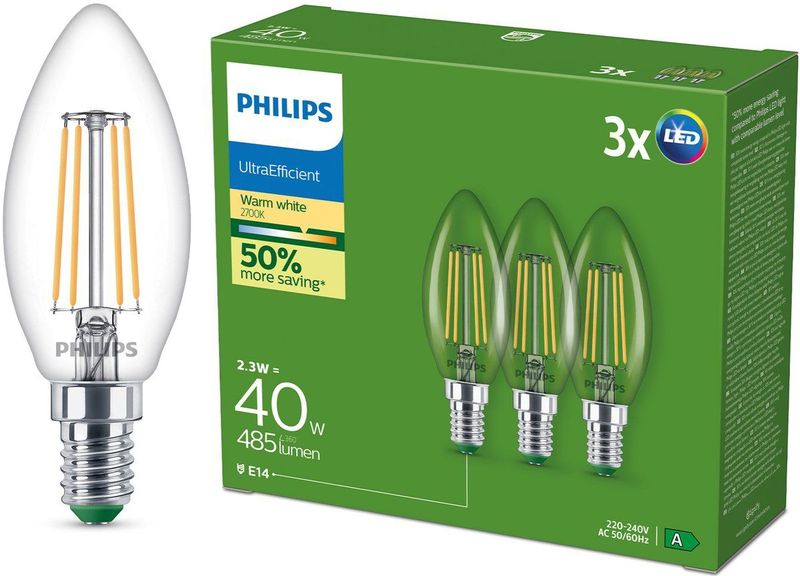 Philips - UltraEfficient LED-lampen - Wit - 50.000 Uur Levensduur
