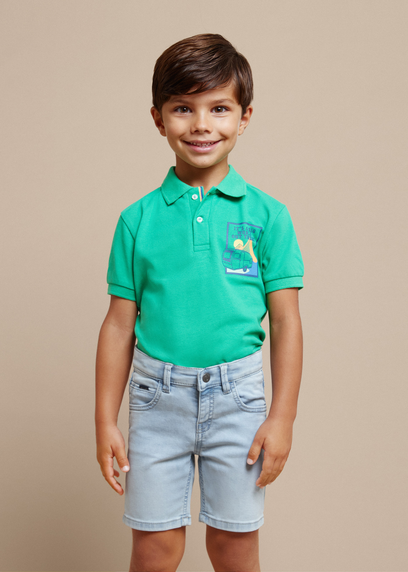 Bermuda jeans infantil Better Cotton, jeans claro.