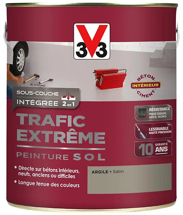 Peinture sol intérieur Trafic Extrême V33 argile satiné 0,5L
