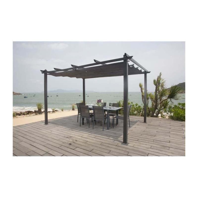 Pergola en aluminium cordoba - gris - 4 x 3 m