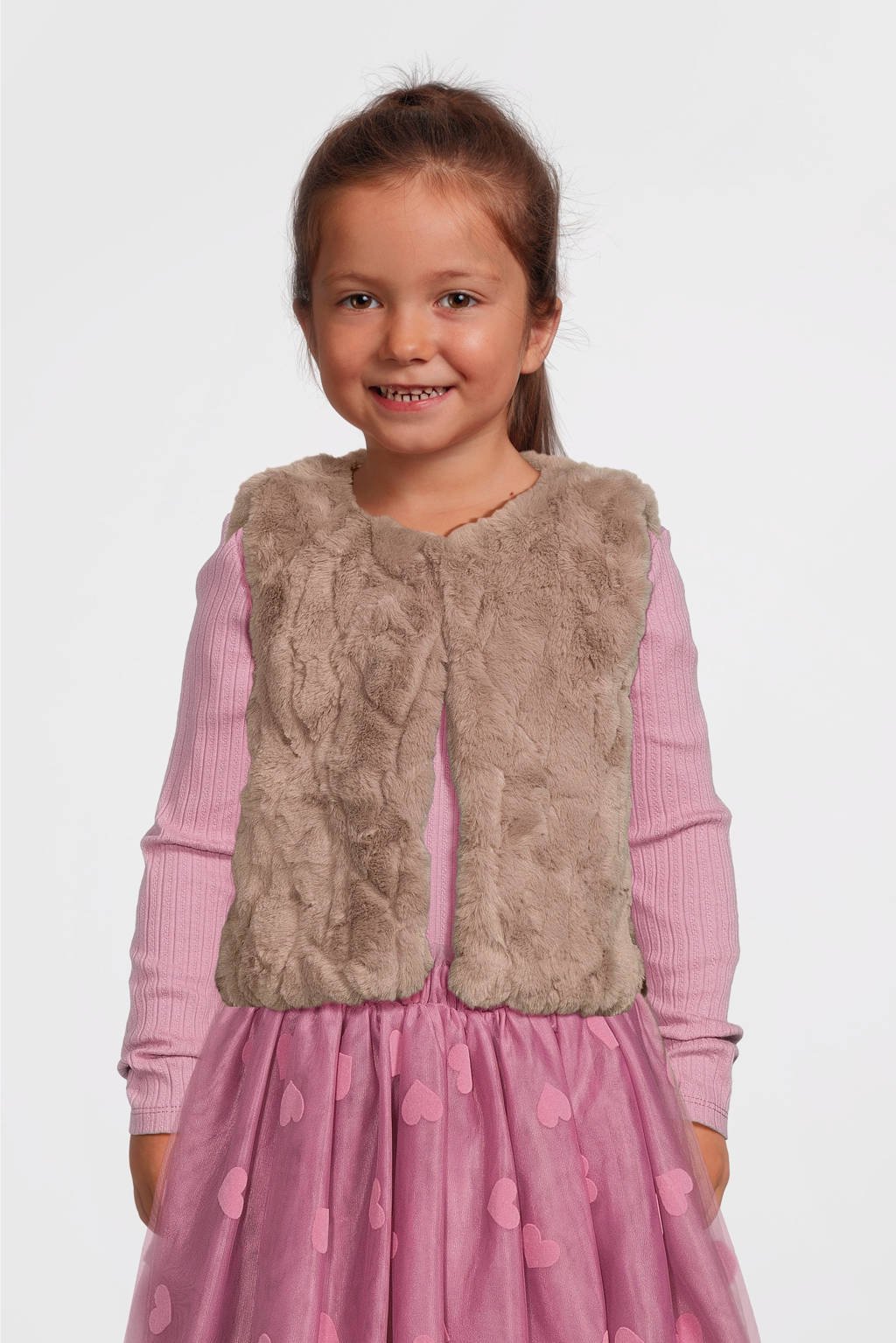 NAME IT imitatiebont gilet NMFNUSSI taupe