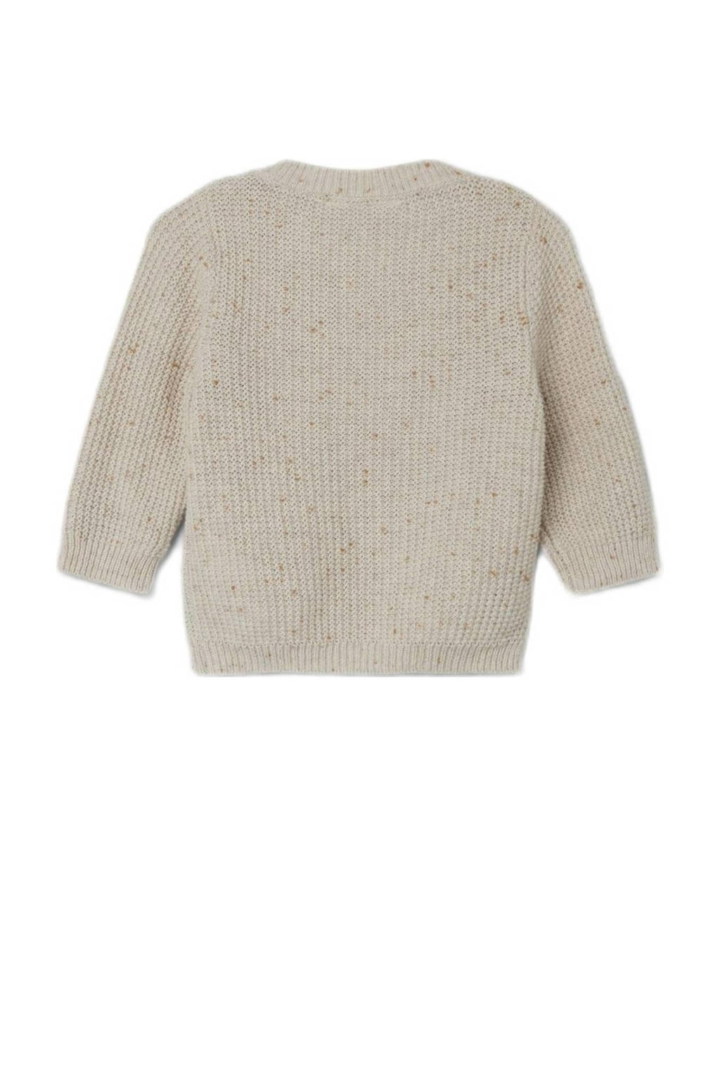NAME IT baby gemêleerd gebreid vest NBMKALAM zand