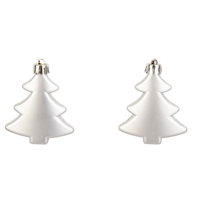 Baumhänger - Baum - bruchfest - silber - ca. 6 cm - 6 Stück