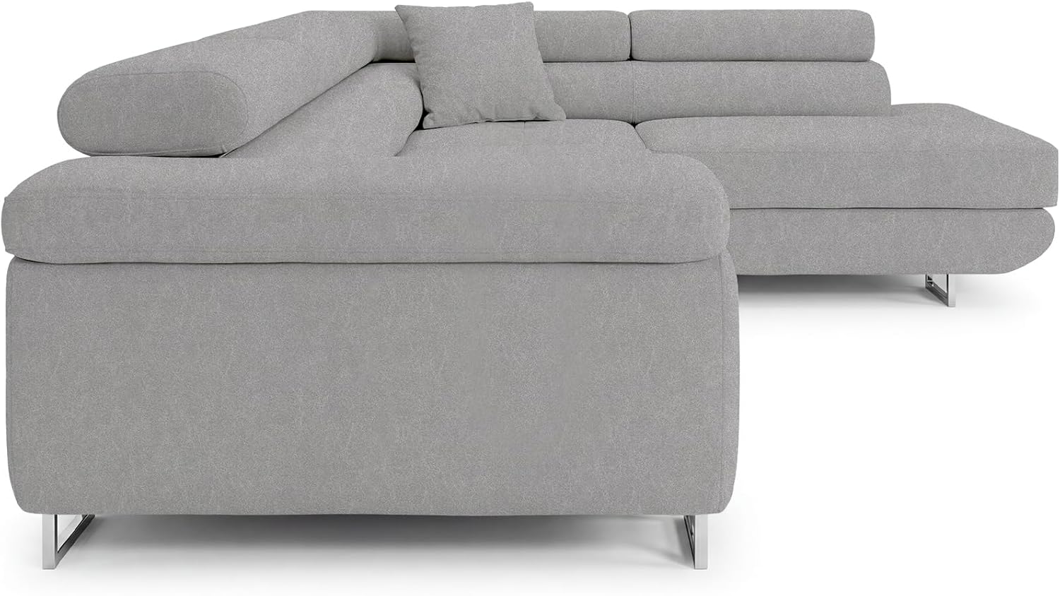 Ecksofa mit Schlaffunktion PASTI L-Form, Sofa Couch mit Bettkasten, 3-Sitzer Eckcouch, Schlafsofa für Wohnzimmer, Big Sofa Couch mit Schlaffunktion (Easy Clean Hellgrau, Ottomane Rechts)