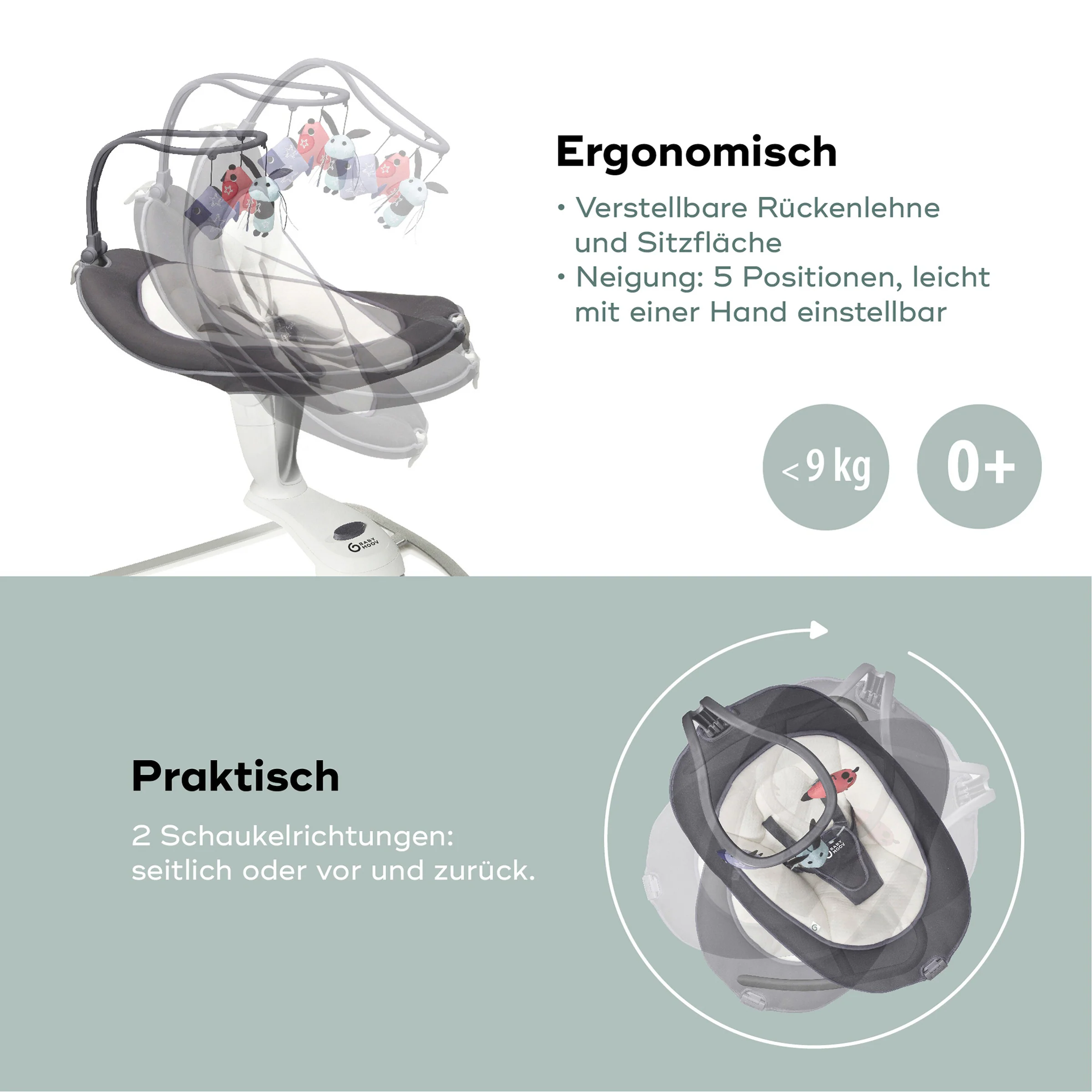 Babymoov Babyschaukel Swoon Motion Zinc