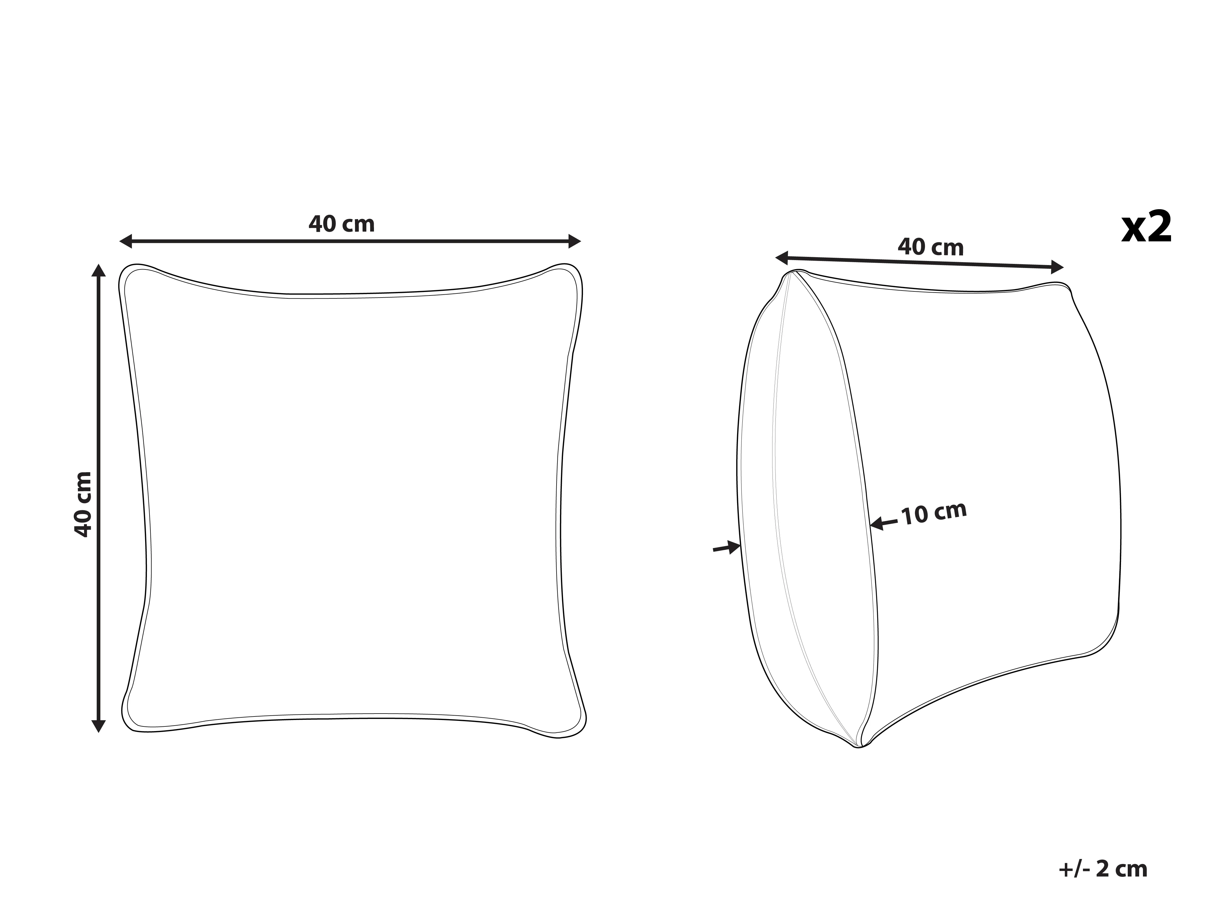Set van 2 sierkussens LALAM Katoen 45 x 45 cm Grijs geometrisch patroon