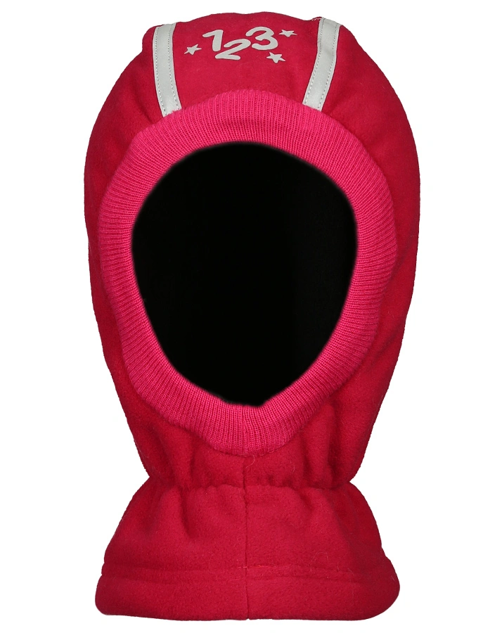 Fleece-Schlupfmütze 1 2 3 in dunkelpink