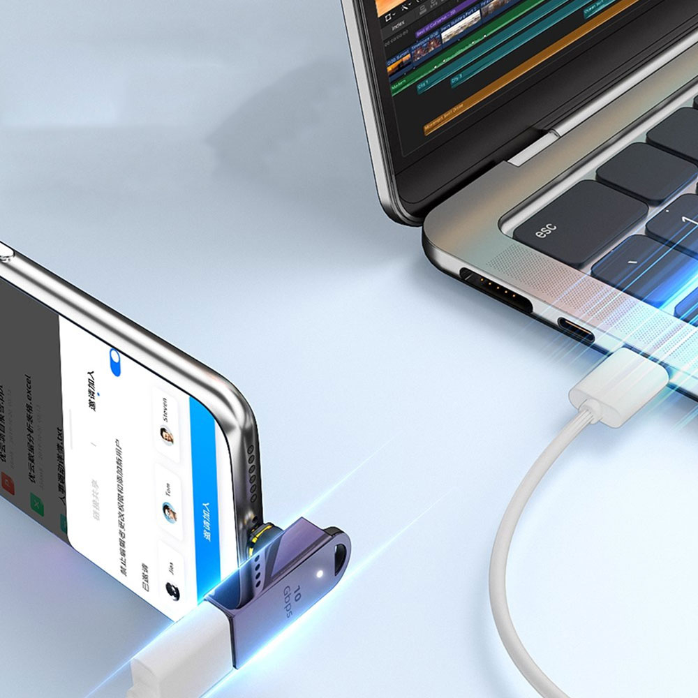 USB C 3.1 auf USB A Adapter Konverter 90° Grad-Winkel  - Grau