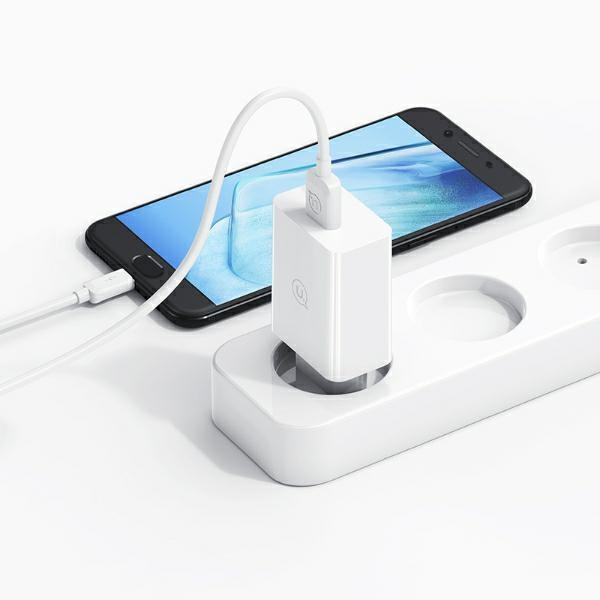 (18W) USB C Ladegerät Netzteil Fast Charger Power Delivery 3.0   (1m) USB C Ladekabel (USA001486) - Weiss