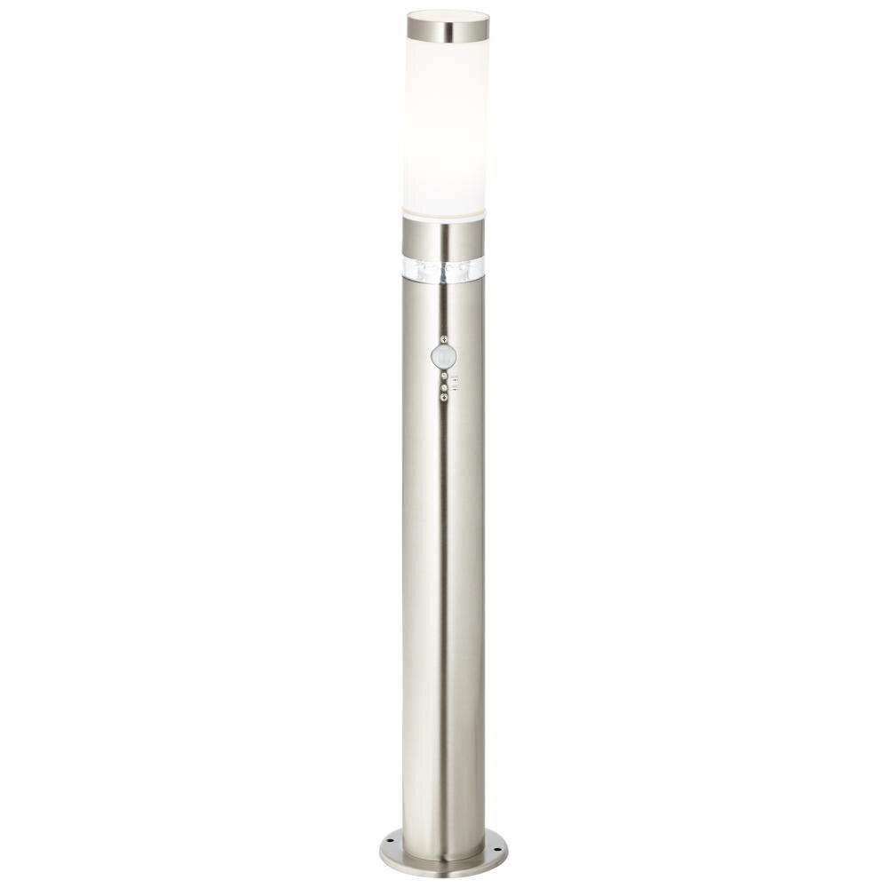 Bole padverlichting in zilver E27 IP44 met bewegingsmelder