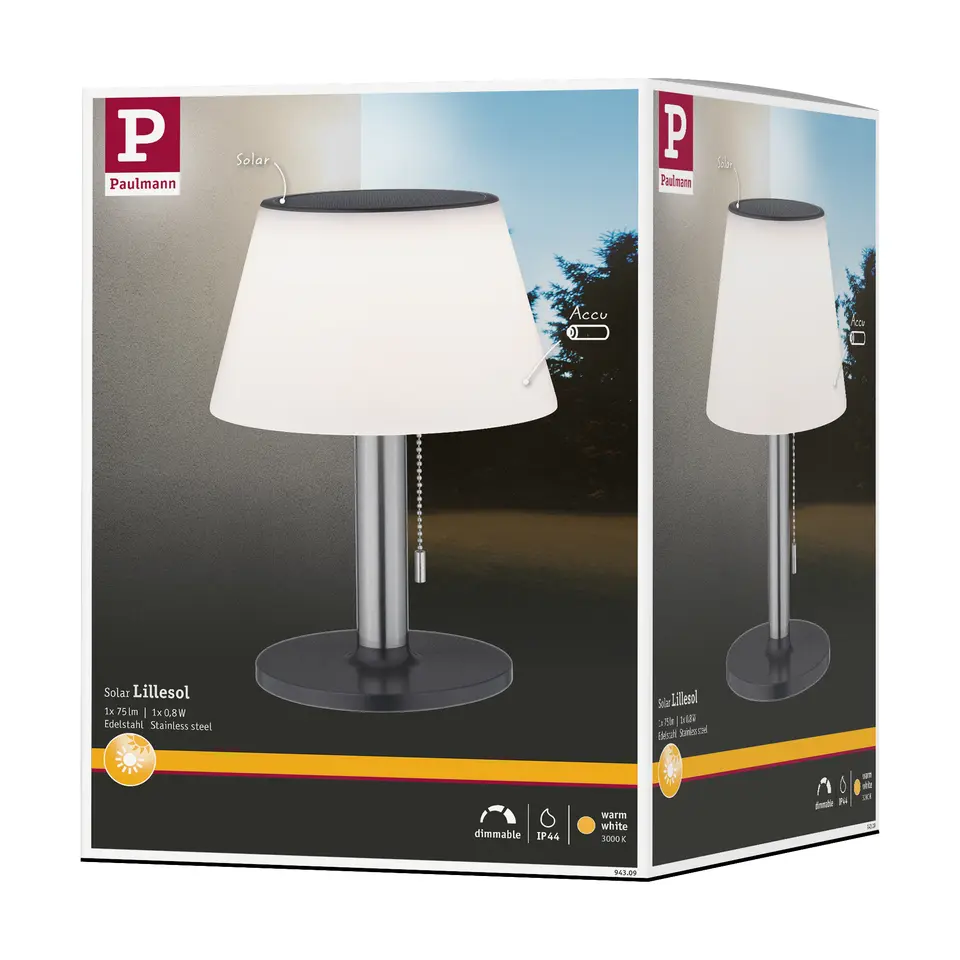 Paulmann Solar LED-tafellamp Lillesol IP44 3000K