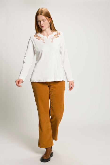 Shirt, Tunika-Ausschnitt, Langarm, Biobaumwolle