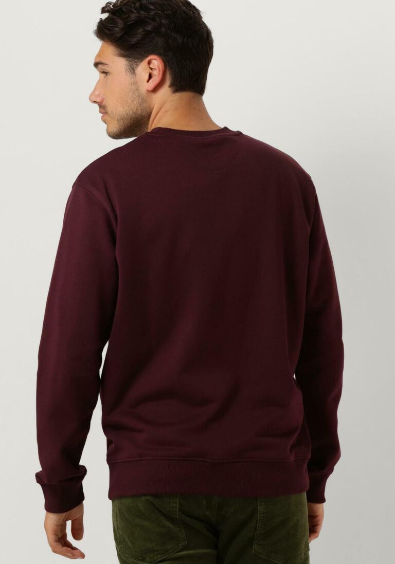 SCOTCH & SODA bordeaux scotch & soda trui regular fit logo badge sweatshirt in organic cotton