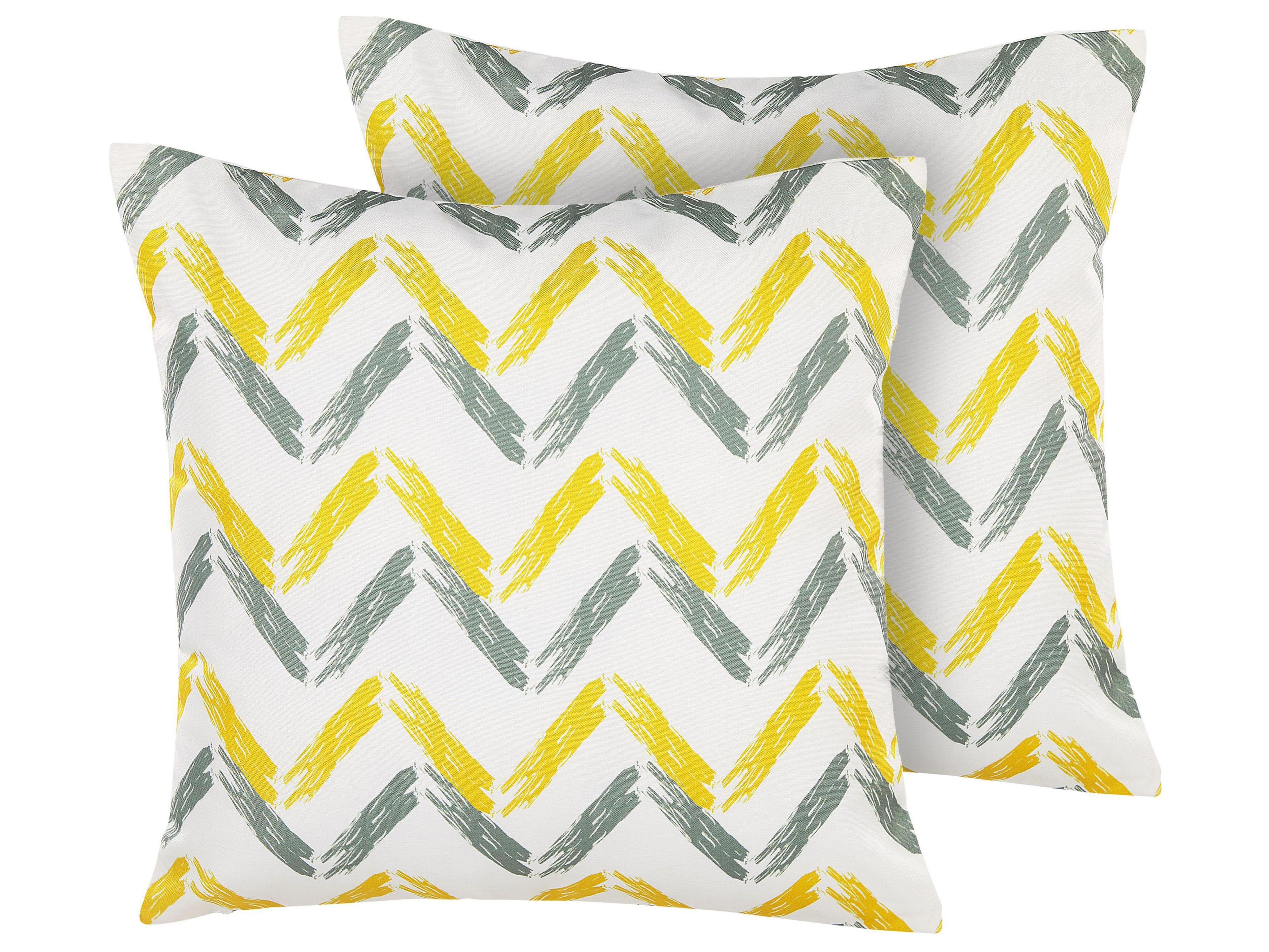 Set van 2 tuinkussens AFFILE chevron patroon 45 x 45 cm Meerkleurig