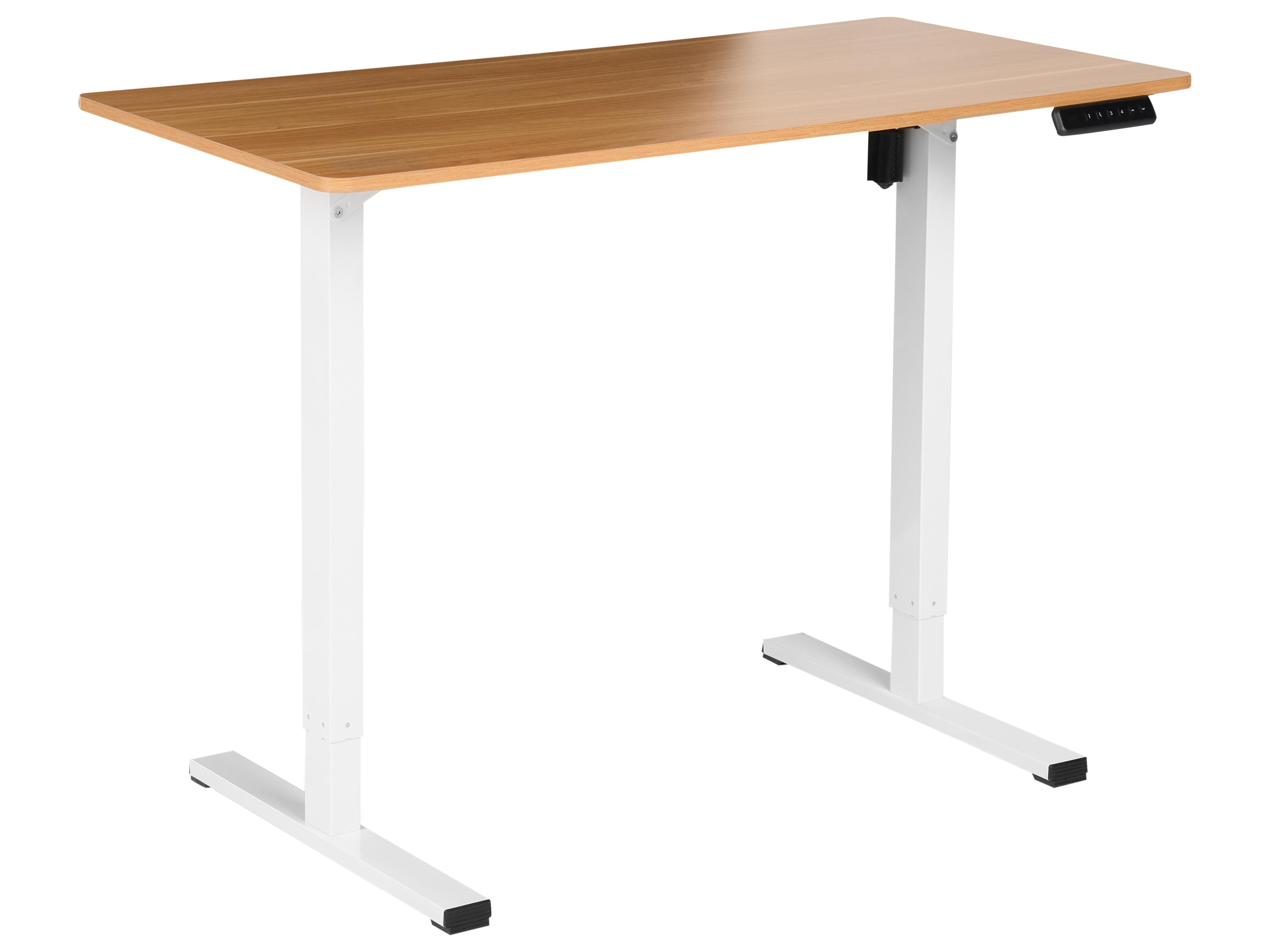 Elektrisch verstelbaar sta-bureau TAVARES Lichtbruin/wit 120 cm 60 cm