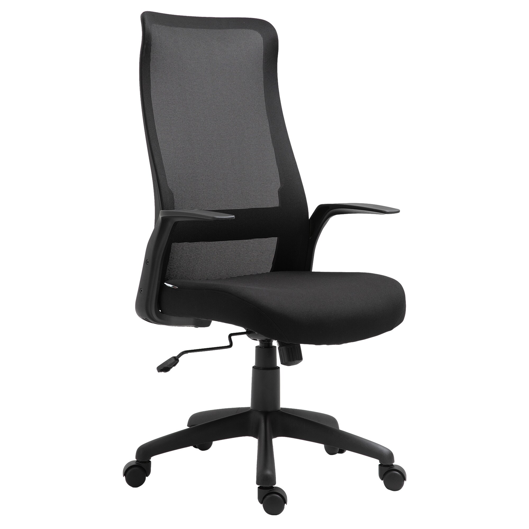 Vinsetto Bürostuhl ergonomisches liniendesign, atmungsaktiv, highend-Gas-lift Schwarz 62 x 62 x 113-122 cm (BxTxH)