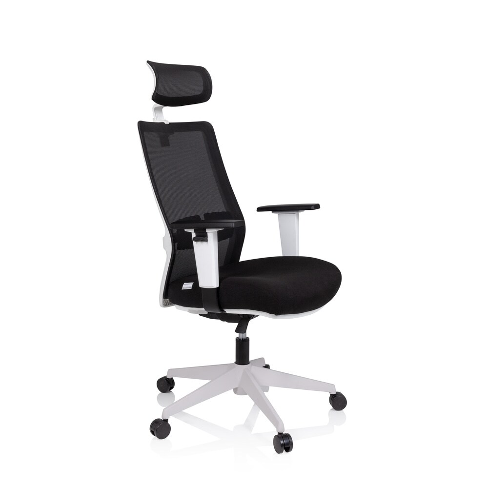 Profi Bürostuhl BRANCO Stoff/Netzstoff mit Armlehnen (höhenverstellbar) hjh OFFICE