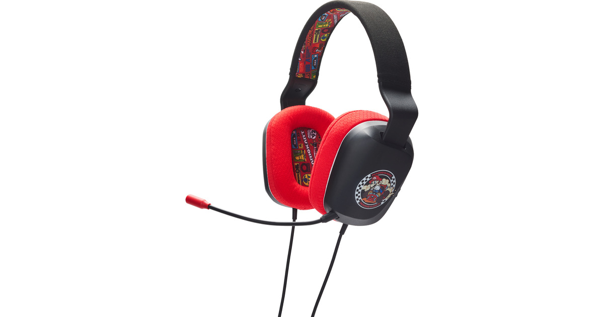 PowerASwitch Stereo Mario Kart over-ear gaming headset  (Zwart/rood)