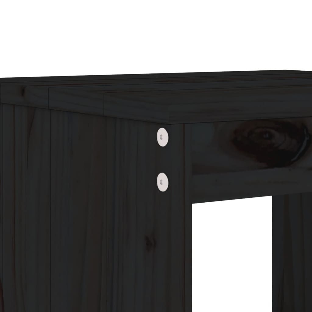 Ensemble à dîner de jardin 5 pcs noir bois massif de pin
