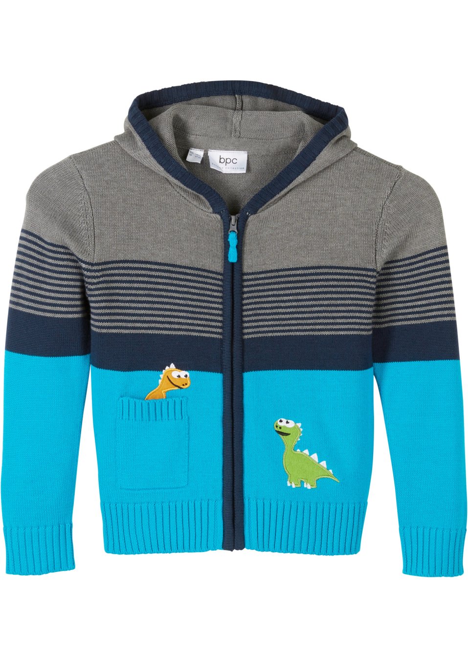 Gilet garçon en maille à capuche