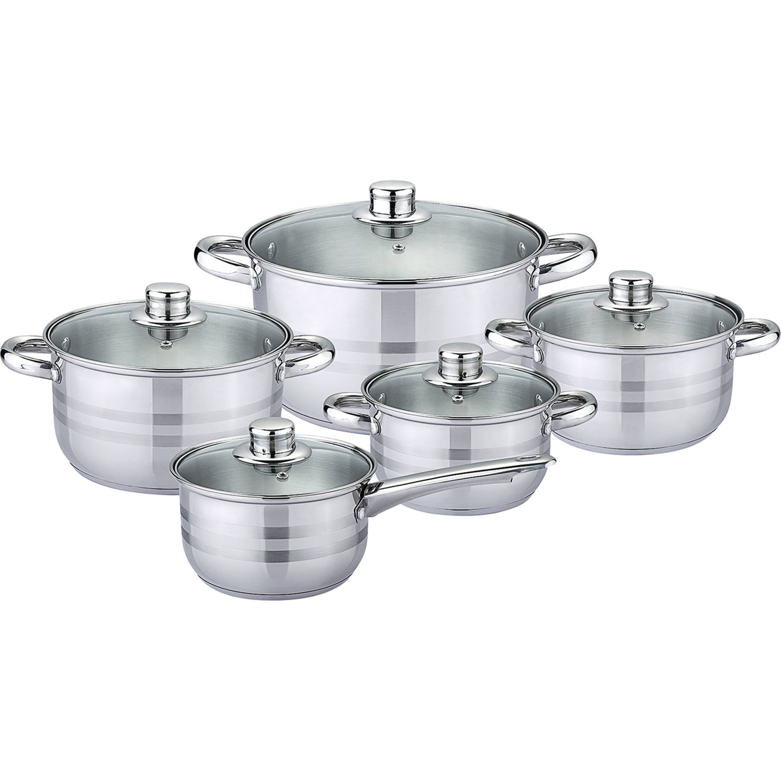 Kochtopf-Set Edelstahl 10-teilig