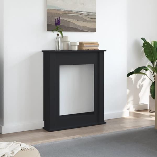 vidaXL Peisramme svart 75x20x87,5 cm konstruert tre