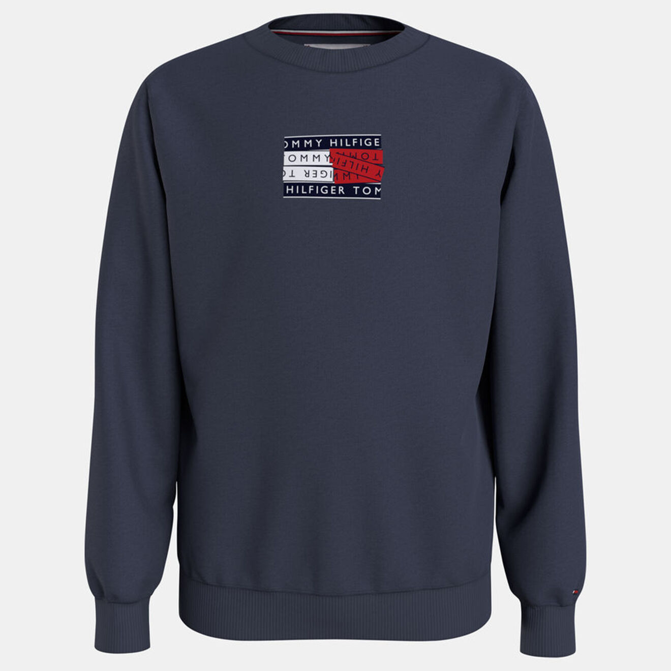 Tommy Hilfiger Sweat en Coton à patch logo bleu marine