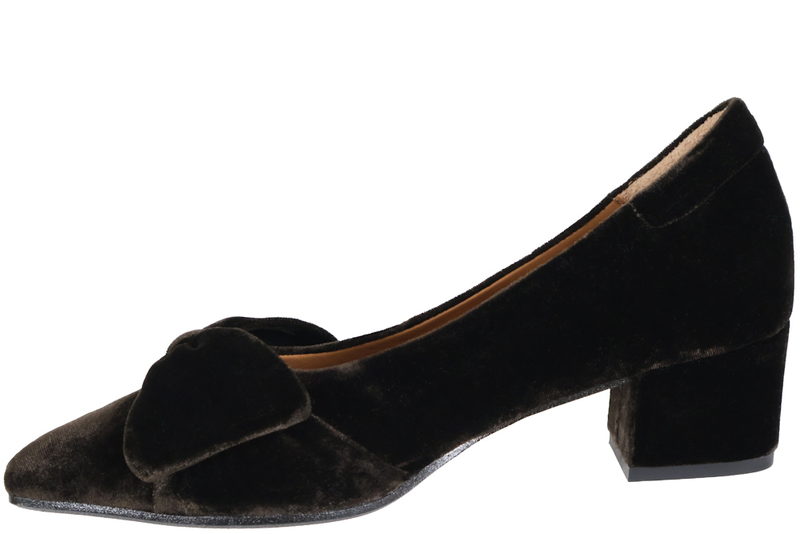 ANGULUS PUMPS I MØRKEBRUNT VELOUR