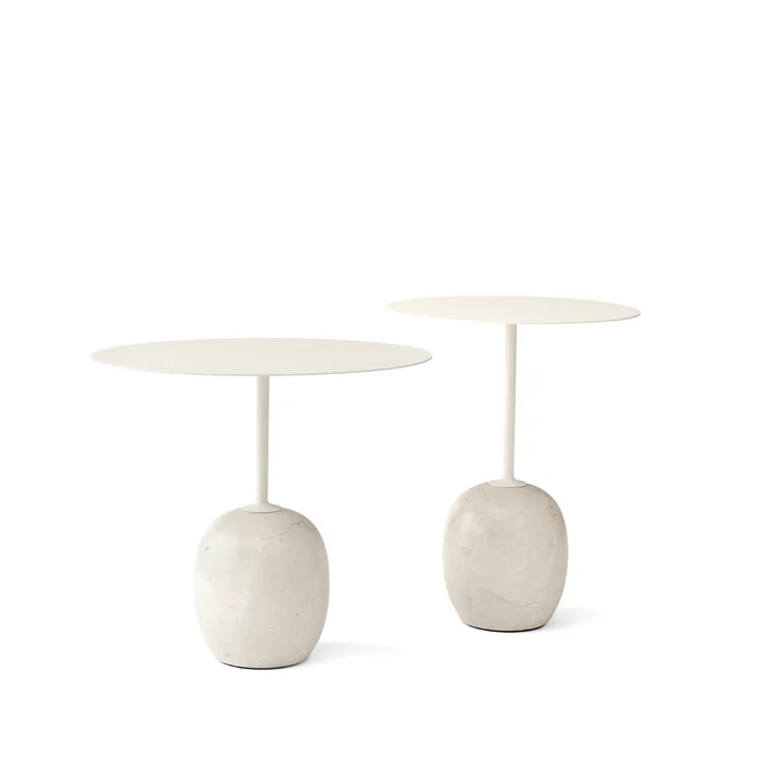 &Tradition - Lato Beistelltisch oval 40 x 50 cm, H 45 cm, Eiche / Crema Diva Marmor