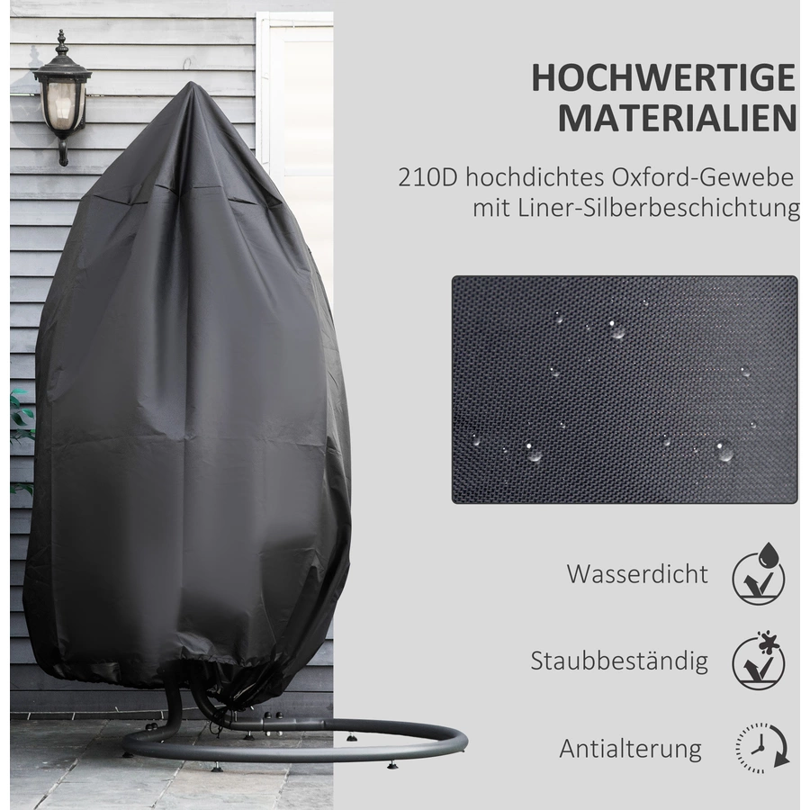 Outsunny Outdoor Schutzhülle mit Tasche schwarz
